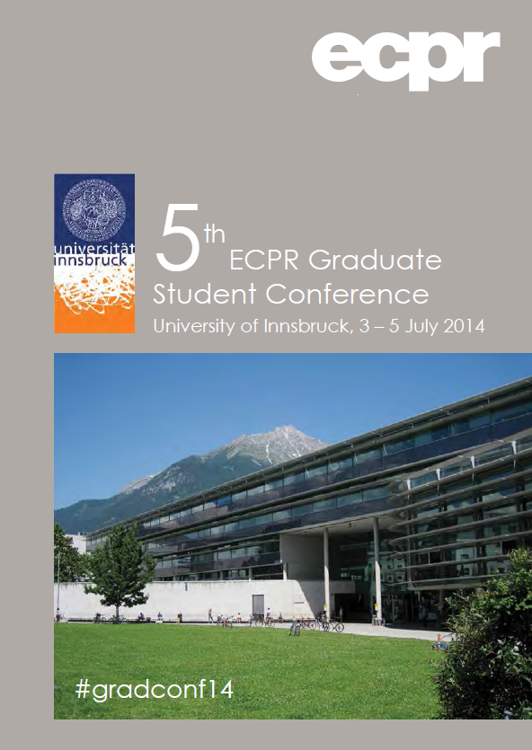 ECPR Graduate Student Conference Innsbruck, 03 - 05 July 2014 programme cover image